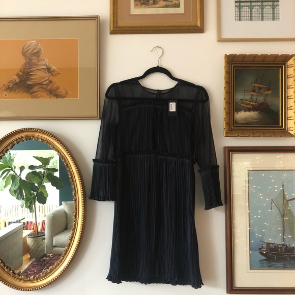 MAJE navy mini dress - Picture 3 of 6